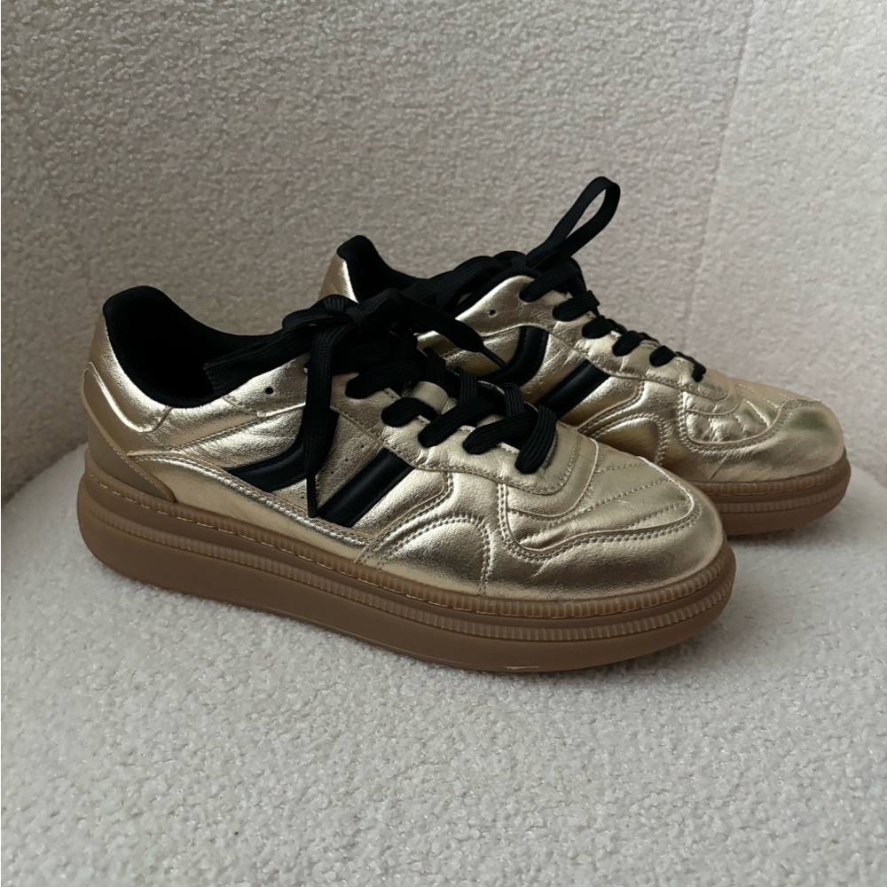 Madden Girl Metallic Gold Sneakers